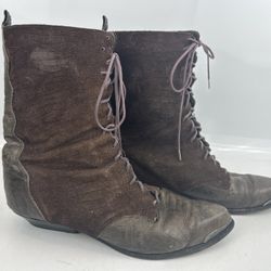 Zodiac 701154 Brown Ankle Boots Womens 8.5M Repair Needed As-Is