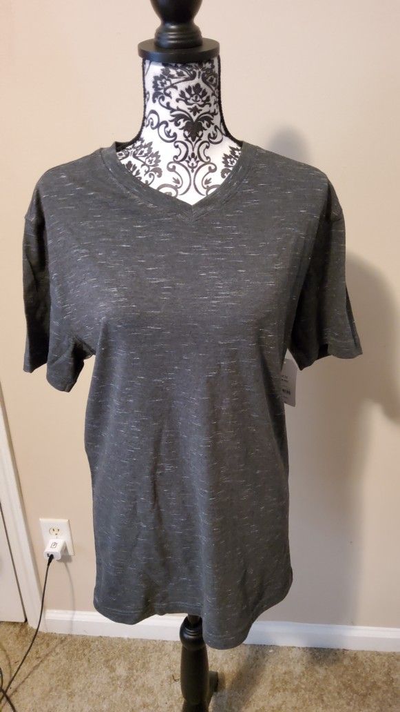 Faded Glory Charcoal V Neck T Shirt Size Small 
