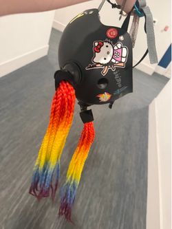 Helmet with braids