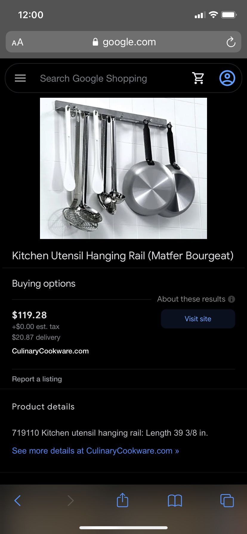 IKEA Rimforsa Rail And Hooks (Kitchen Accessories)