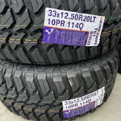 33x12.50r20 Crossleader Mt Set Of 4 New Tires 