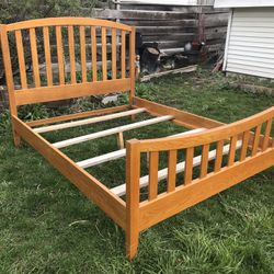 Golden Oak Queen Bed frame