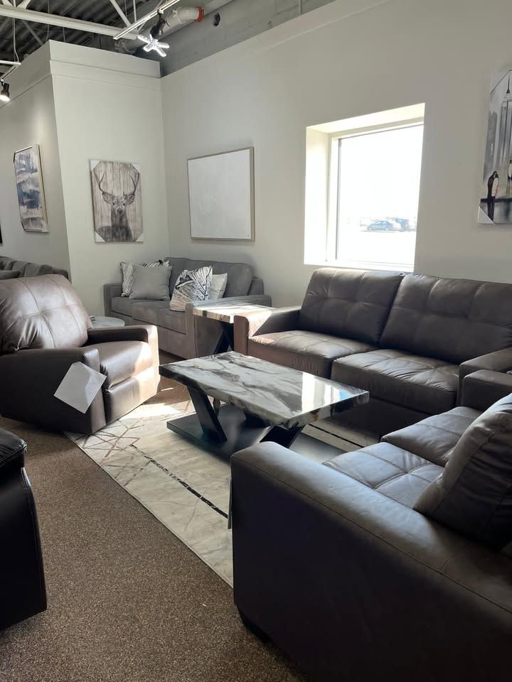 versatile Style, high quality brown leatherette sofa w/attached backs