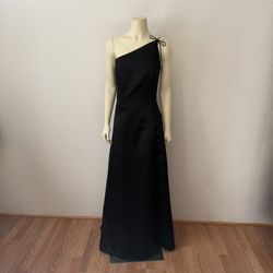 Arianna By Rachel Kaye Black One Shoulder Dress (full length), Size 8