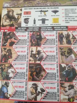 12 paint ball tickets $65 value only for $10 each