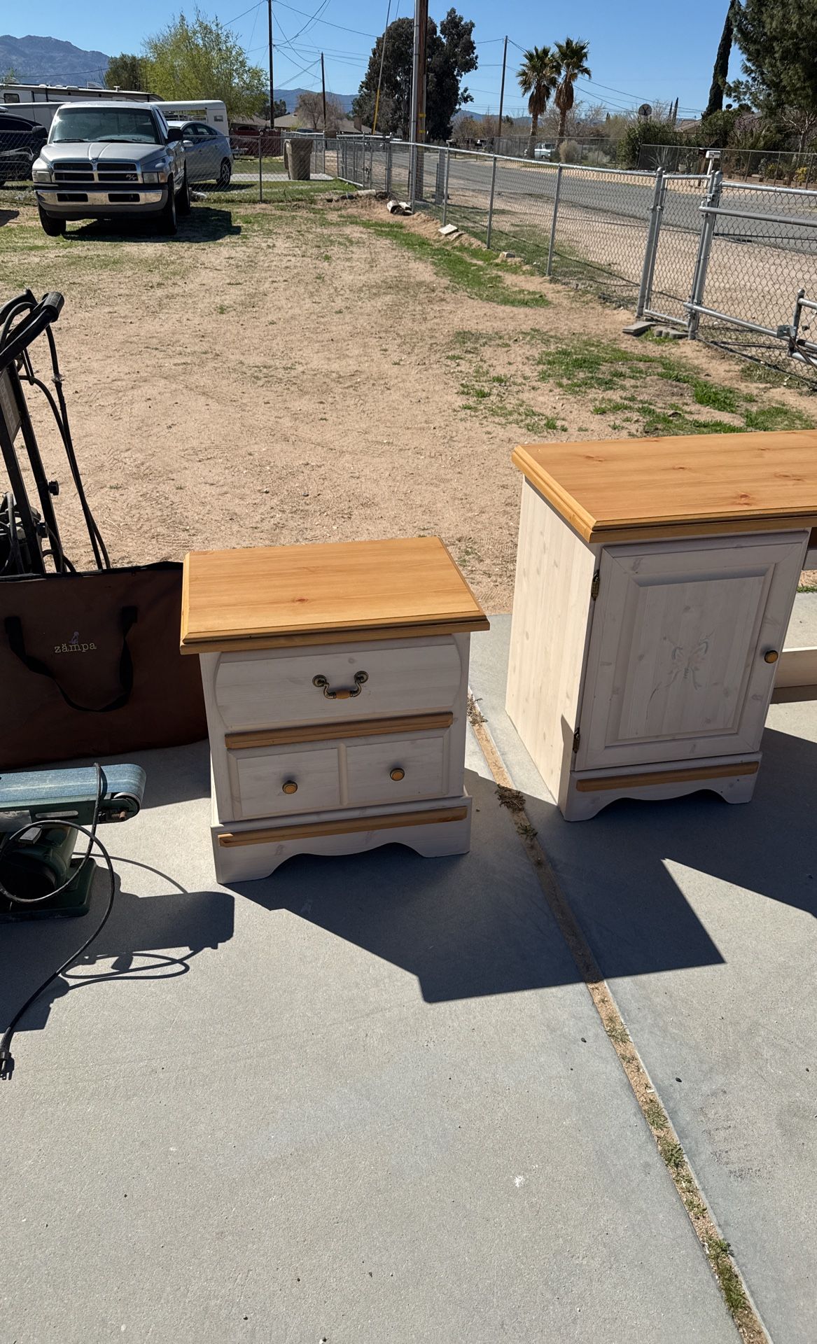 Bedroom set end table and hutch with chair