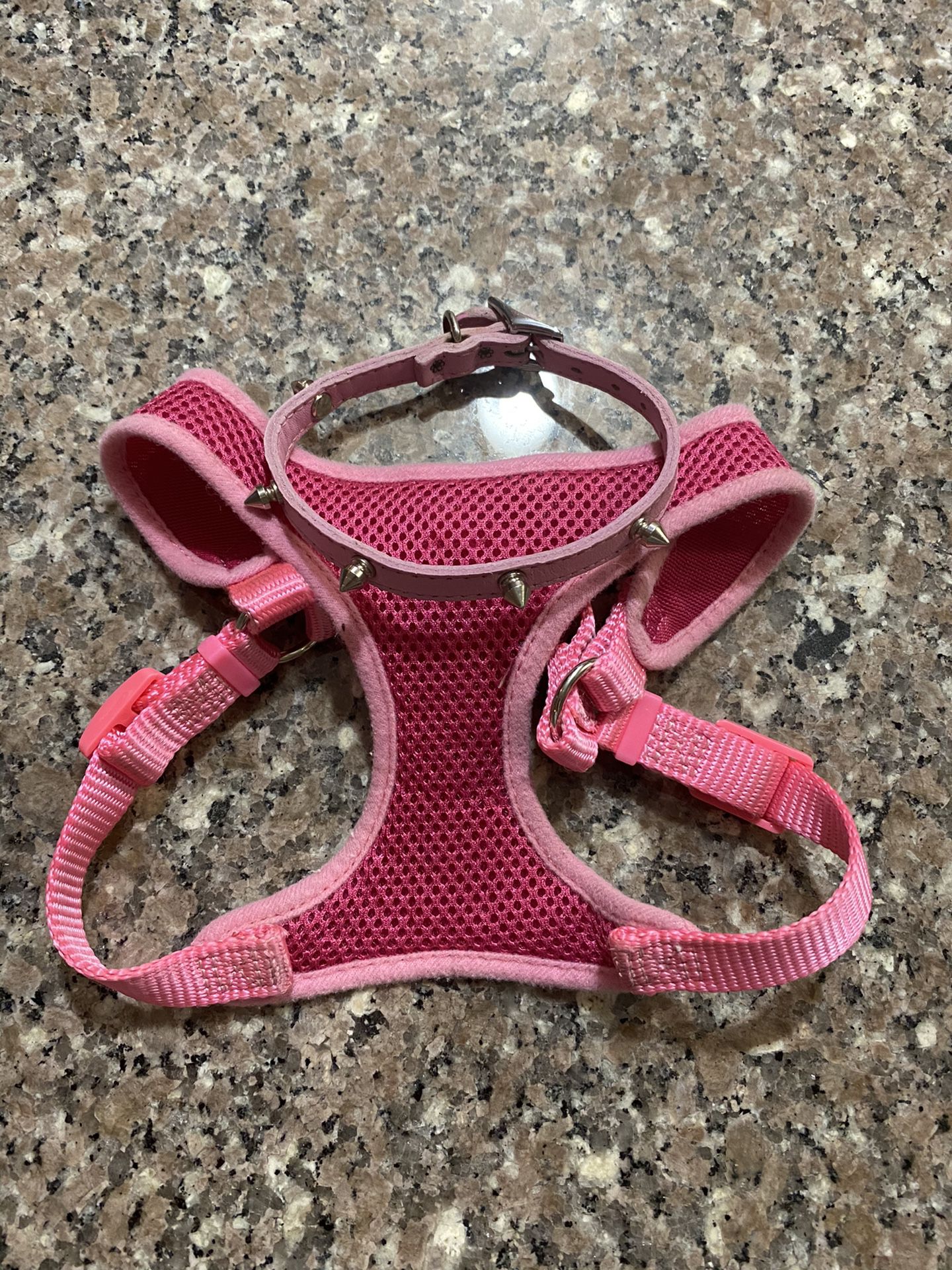 Baby Pink Coastal Dog Harness & Collar (XS Size)