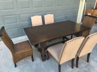 Farmhouse dining table with 6 chairs