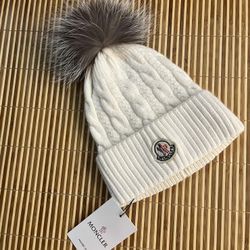 Moncler Black Knit Pom-Pom Beanie
