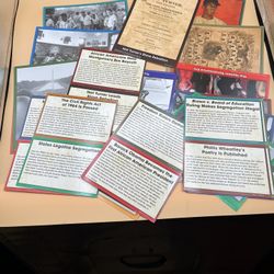 Set Of Informational Cards Detailing Key Moments And Figures In African American History 
