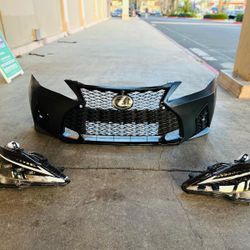 2006-2013 Lexus IS IS250 IS350 Conversion to 21+ F-Sport Front Bumper Kit& head  light