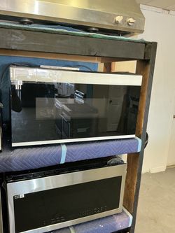 White glass microwave