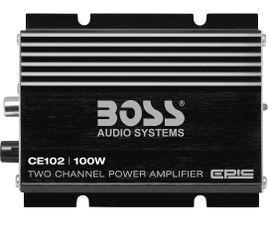 BOSS Audio Systems CE102 2 Channel Car Amplifier - 100 Watts, Full Range, Class A/B, IC (Integrated Circuit)

