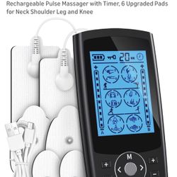 TENS Unit Muscle Stimulator, 24 Modes Dual Channel TENS EMS Machine for Muscle Tension and Back Relief, Rechargeable Pulse Massager with Timer, 6 Upgr