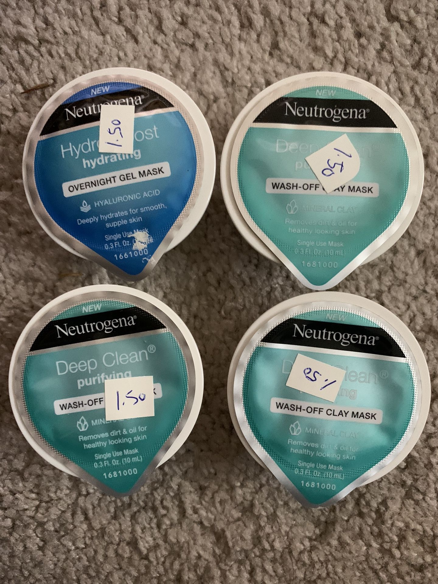 4 Packs Neutrogena Face Masks