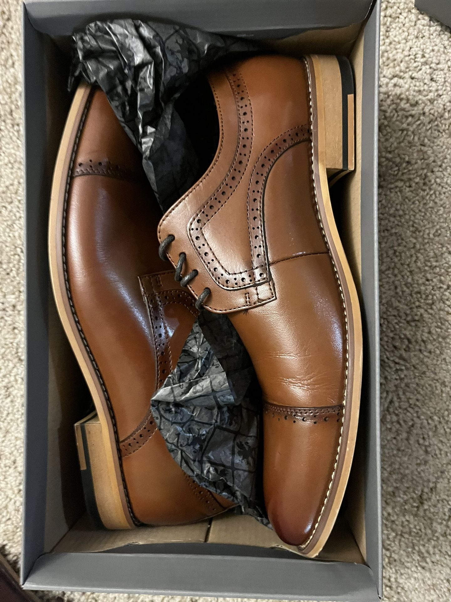 9.5 Stacy Adams Cognac Dress Shoes