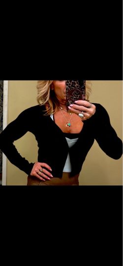 Black cropped cardigan