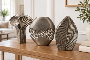 Gorgeous Silver Vases $15 EACH
