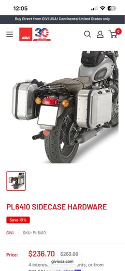 GIVI side case mounts - Triumph T120 2016 - 2025