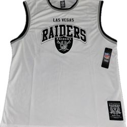 Las Vegas Raiders Embroidered White Basketball Jersey Men’s XL New