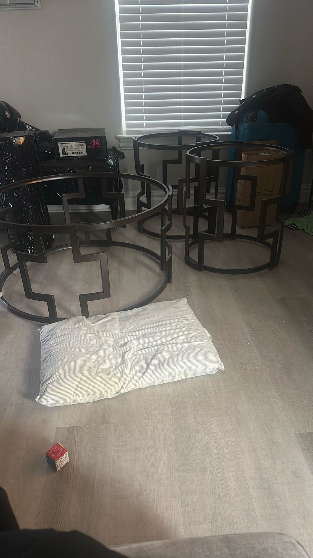 GLASS TABLE SET , COFFEE TABLE SET 3 PEICE SET