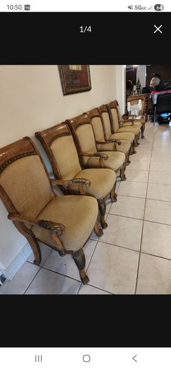 8 wooden chairs