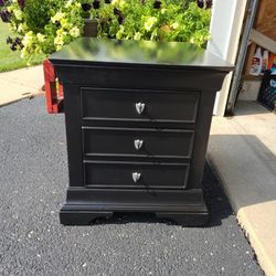 Very Heavy Refinished End Table-Nightstand-SOLID WOOD