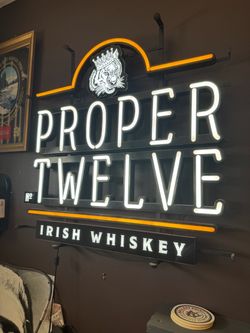 Proper Twelve Irish Whiskey neon light