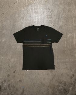 BILLABONG LOGO STRIPED GRAPHIC T-SHIRT BLACK M