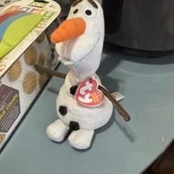 Ty Beanie Baby Olaf the Snowman plush toy. 