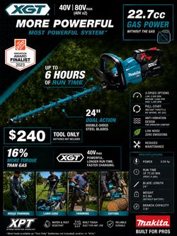 Makita XGT 40V Cordless Hedge Trimmer