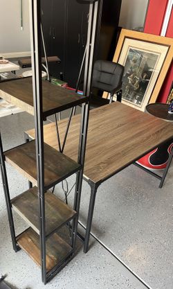 Large Desk and Shelf Unit Combo