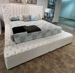 King bed frame with storage
