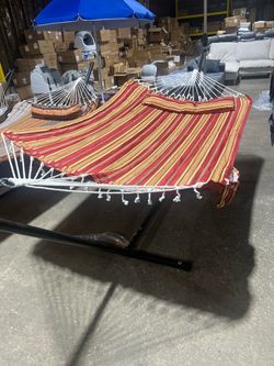 Hammock with Stand Heavy Duty, Double Hammock for 2 Persons Extra Wide Outdoor Bed 450LBS Capacity, Portable Freestanding for Patio Backyard Garden,