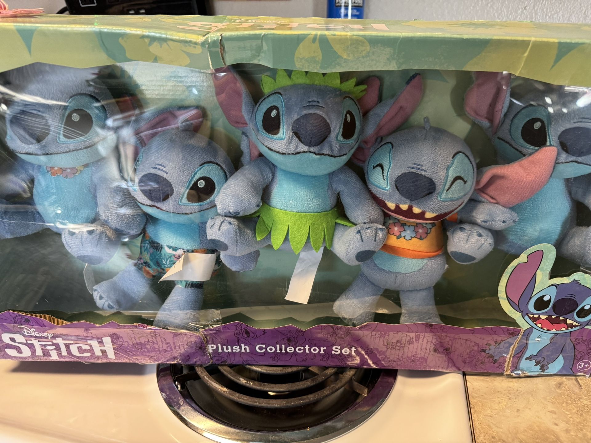 NUEVO juego de coleccionista de peluches de Disney Stitch, 5 piezas de peluche “Stitch” con tema de Hawái