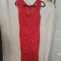 Large RED Mermaid Maxi Dress