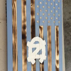 North Carolina Tar Heels Wooden Flag