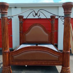 King Size Canopy Bed Frame With Boxspring 