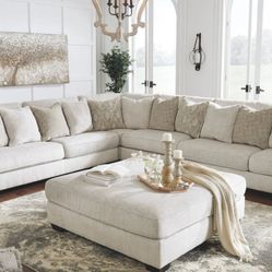 Large 3-Piece Sectional with Ottoman