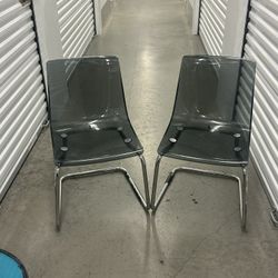 2 Smoked Black Ikea Tobias chairs $115 retail each