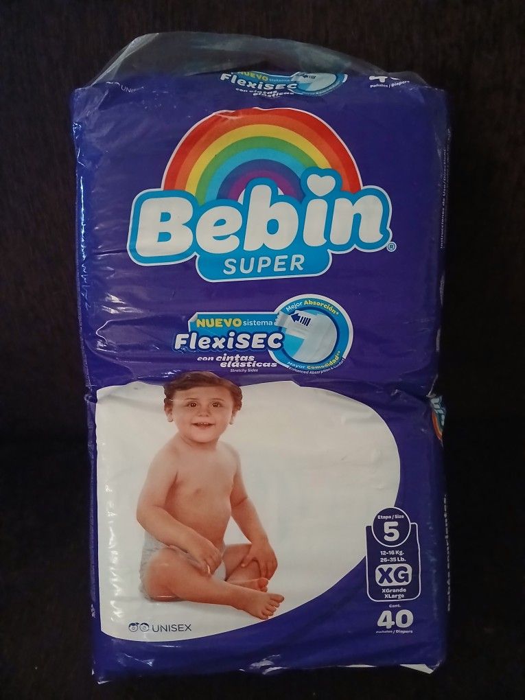 Bebin 40 Pack Size 5 Diapers New