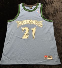 Men XL Vintage Nike Minnesota Timberwolves Kevin Garnett 21 Stitched Jersey