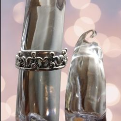 925 Sterling Silver Queen Crown Toe Ring