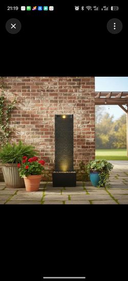 Outdoor Tall Water Fountain with LED Light