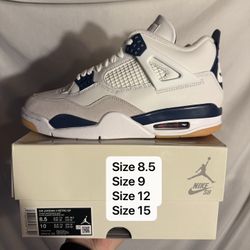 Air Jordan 4 Retro SB Navy Mens size 8.5 size 9 size 12 size 15