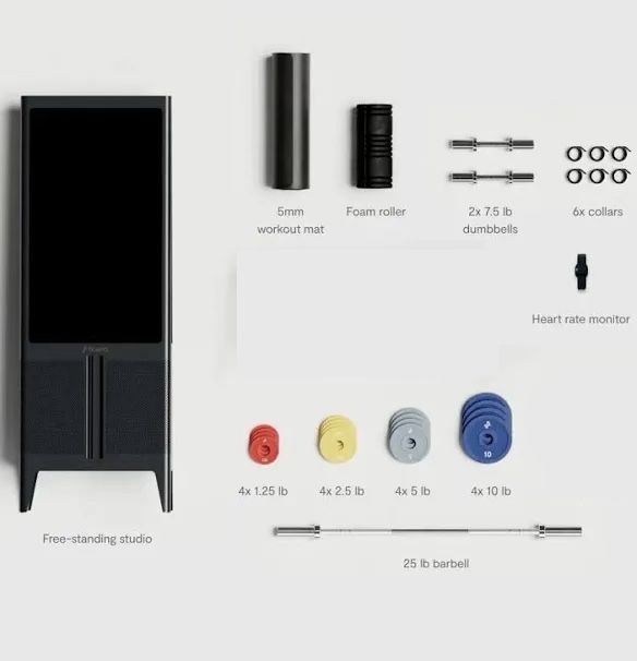 Tempo Studio Home Gym Complete System w/ Weights, mat, foam roller, & heart rate monitor