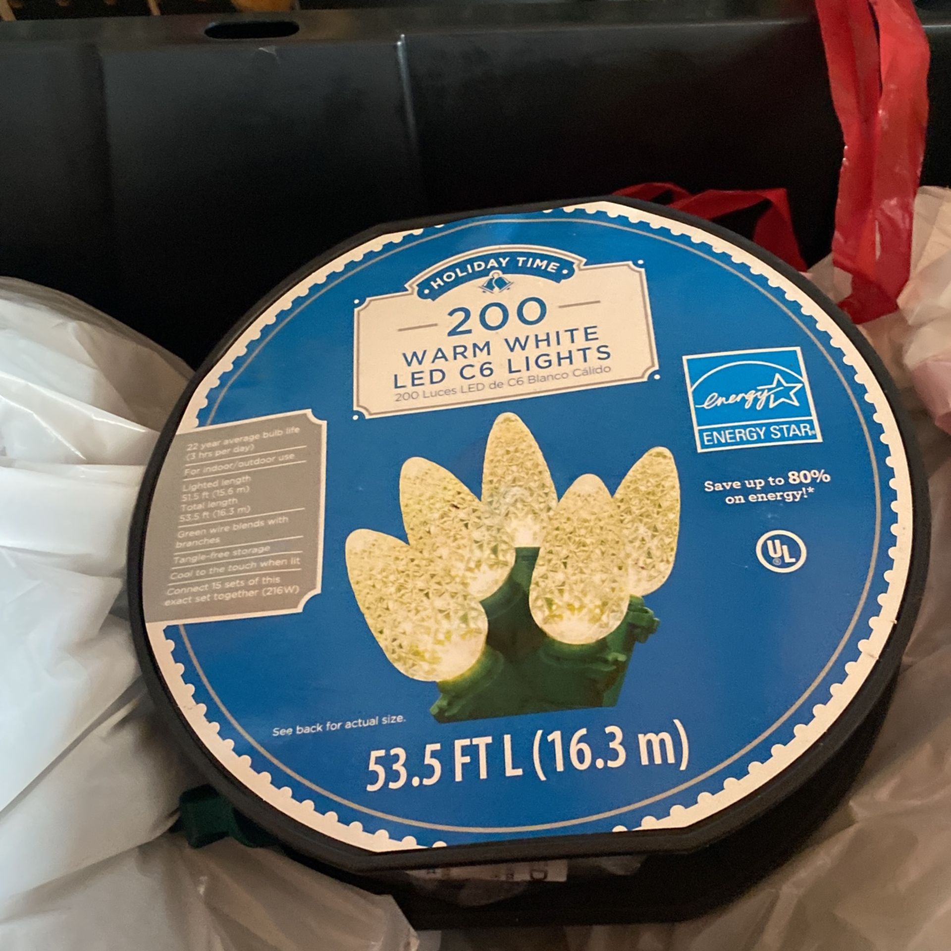 Box of outdoor Christmas lights