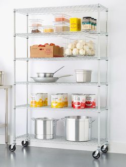 TRINITY 6-Tier Wire Shelving Rack  48”x18”x72” NSF