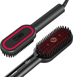 0TYMO Upgraded Hair Straightener Brush - Ionic Plus Straightening Brush with Dense Bristles, 16 Temps, Dual Voltage | Heat Brush Straightener for Wome
