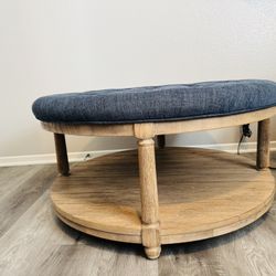West Elm Tufted. Round Ottoman 